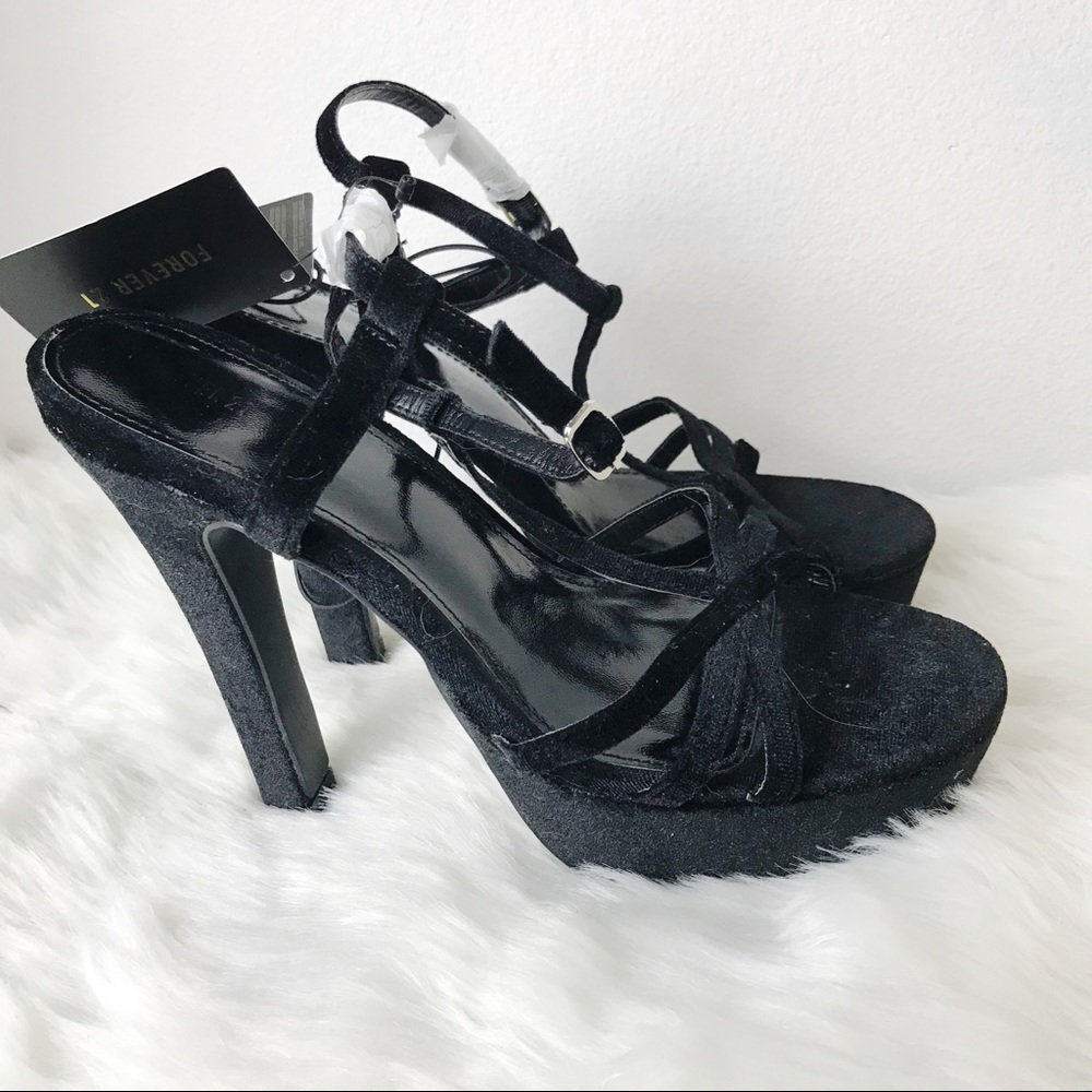Black Velvet Platform Heels